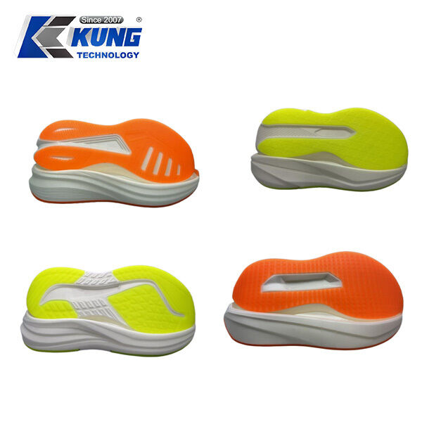 Flexible lightweight EVA Sole with anti slip tread and durable CPU outsole designed for running casual and fashion shoes