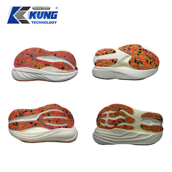 Flexible lightweight EVA Sole with anti slip tread and durable CPU outsole designed for running casual and fashion shoes